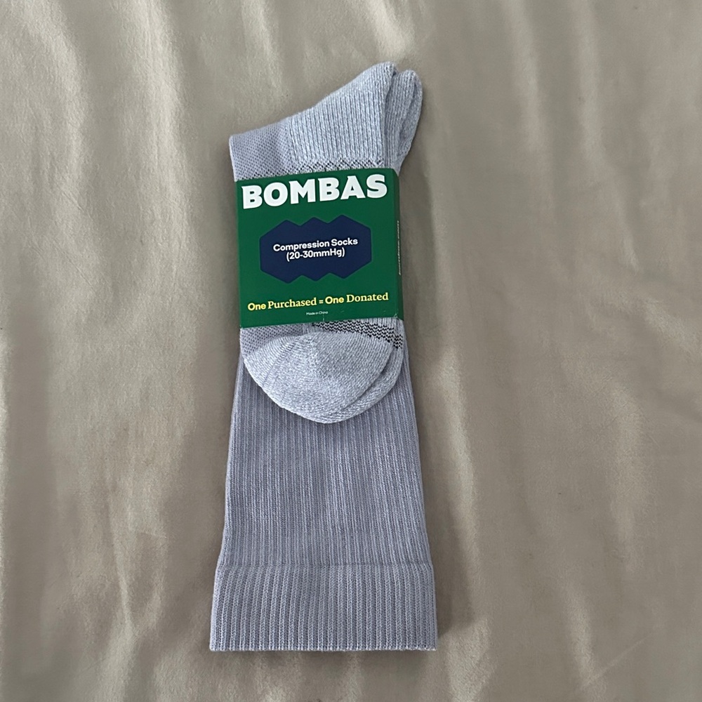 Bombas Light Gray Compression Socks for unisex